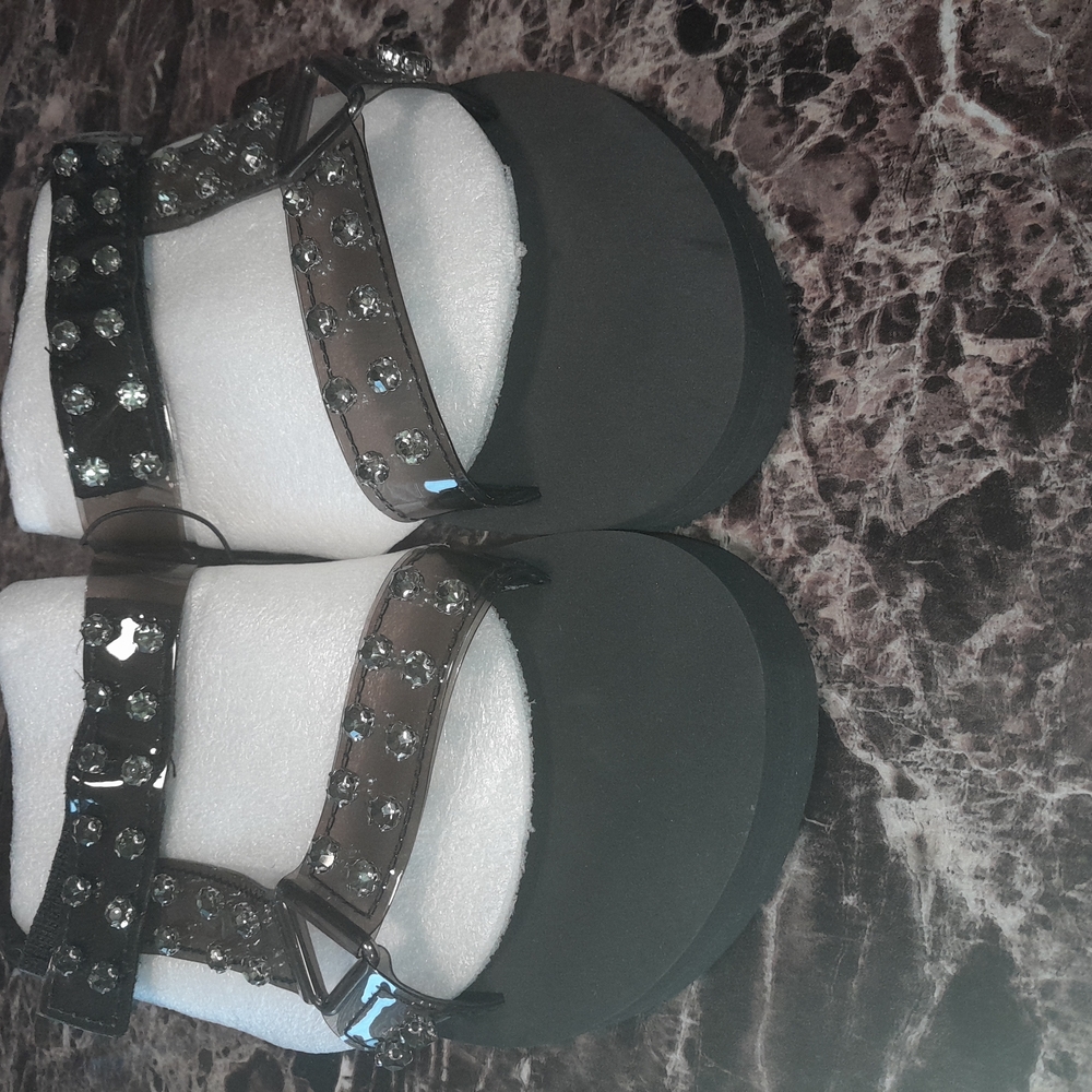 Women's Black Embellished Sandals